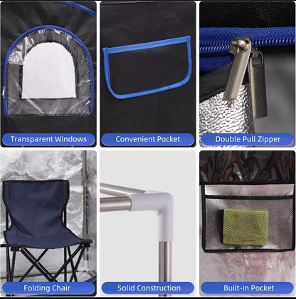 Portable Sauna Tent with 2.6L Steamer - Foldable Full-Body Steam Sauna