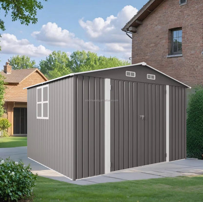10x8ft Metal Outdoor Storage Shed - Waterproof, Lockable Door & Air Vent