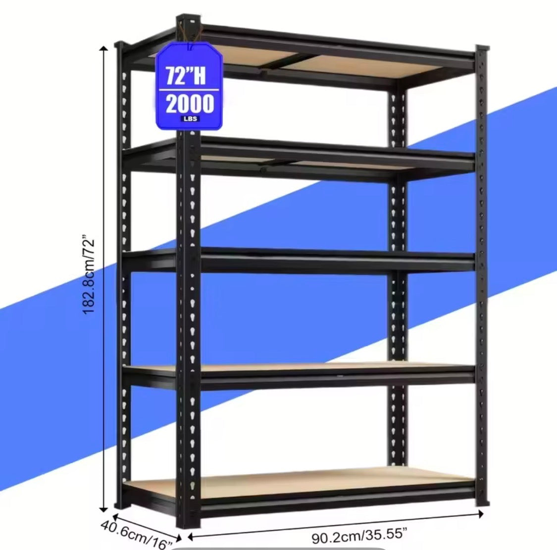 72" Adjustable Metal Double Layer Column Shelving, Commercial Grade Utility Rack for Warehouse, Basement, Kitchen