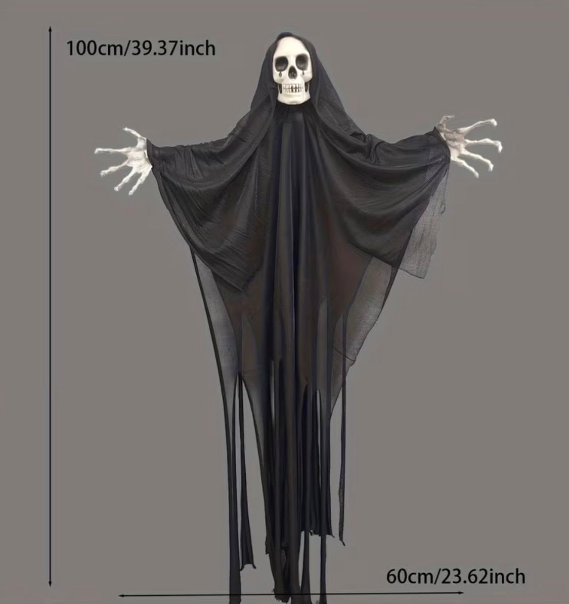 Halloween Large Black And White Scary Hanging Ghost