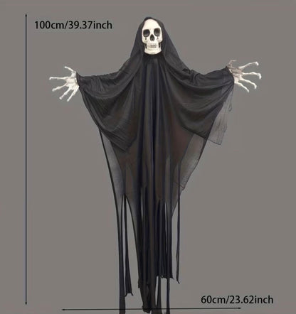Halloween Large Black And White Scary Hanging Ghost