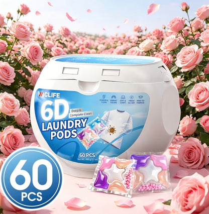 6-in-1 Concentrated Laundry Detergent Pods | Deep Clean & Stain Remover.