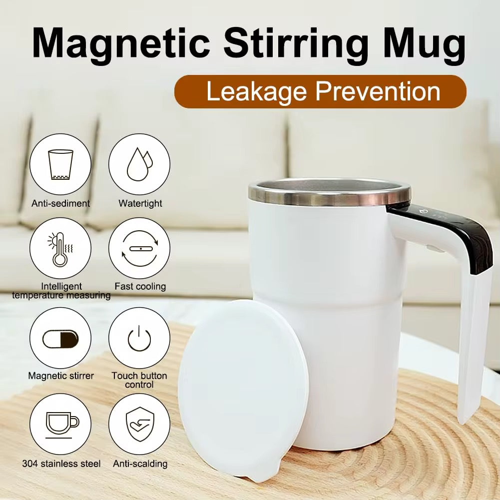 Digital temperature automatic self stirring cup.