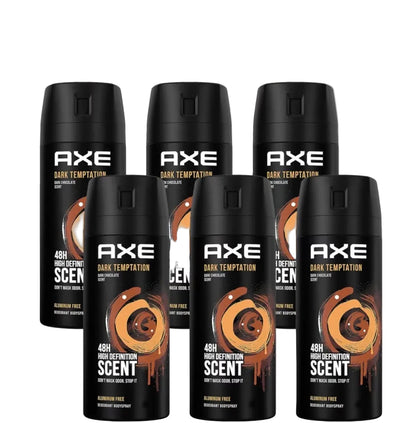 AXE Dark Temptation Body Spray for Men, 5.07 oz (6-Pack)