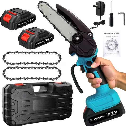 Portable Wireless 6-Inch Wireless Electric Saw with 2 Batteries Charger