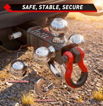 Triple Ball Mount Trailer Hitch - 11,500 lbs GTW