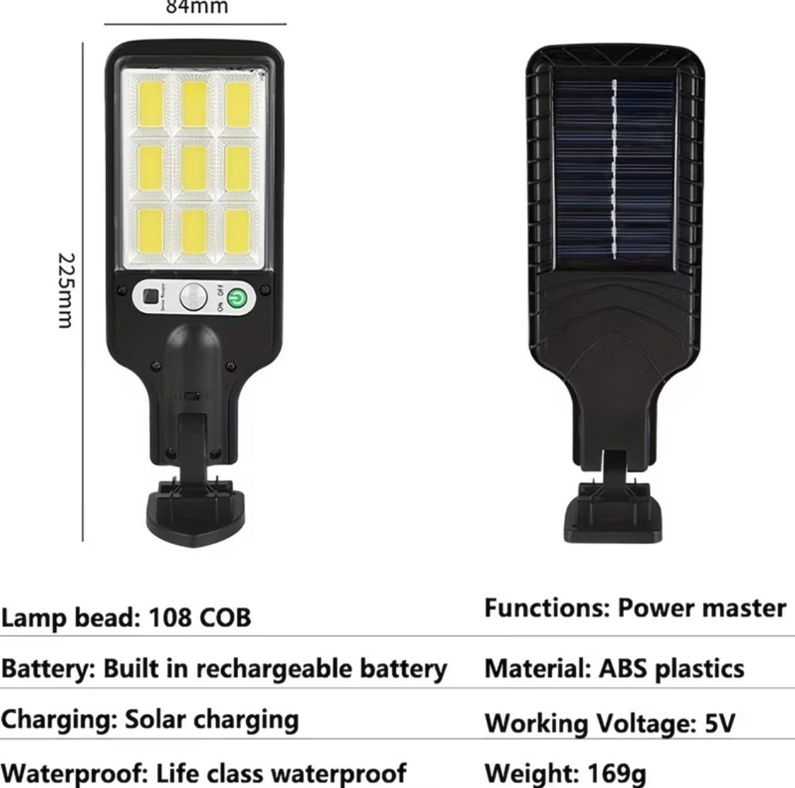 2-4 Pack Solar-Powered Street Lights, 3-Mode LED Outdoor Security Spotlights for Garden & Porch