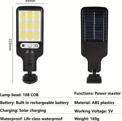 2-4 Pack Solar-Powered Street Lights, 3-Mode LED Outdoor Security Spotlights for Garden & Porch