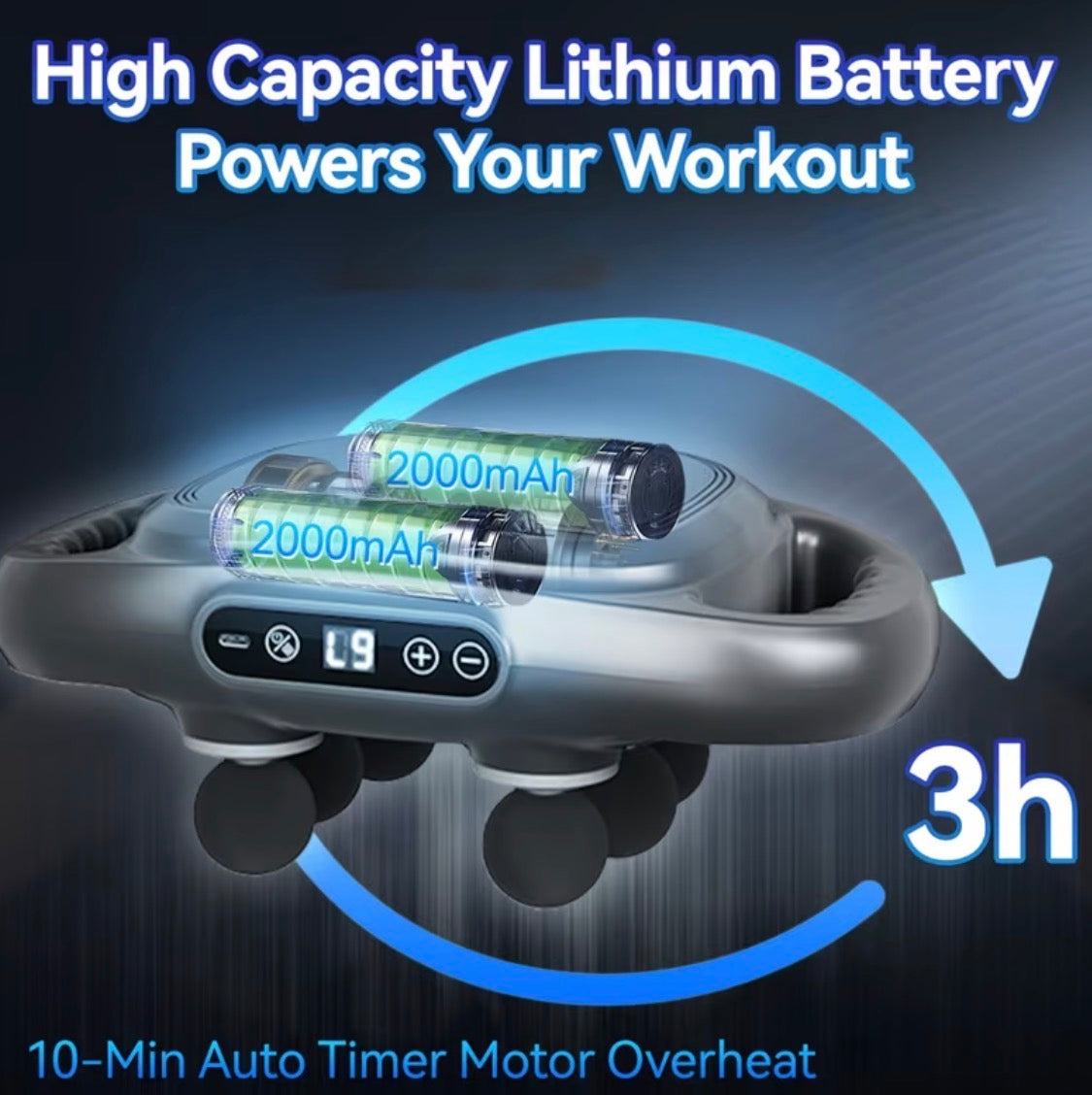 Handheld Tapping Massage Gun, 6-head Deep Tissue Massager, Multi-head Vibration Massager.