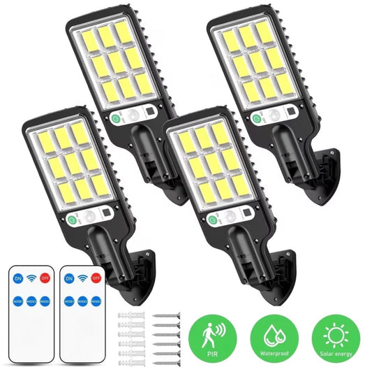 2-4 Pack Solar-Powered Street Lights, 3-Mode LED Outdoor Security Spotlights for Garden & Porch
