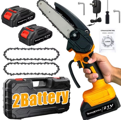 Portable Wireless 6-Inch Wireless Electric Saw with 2 Batteries Charger