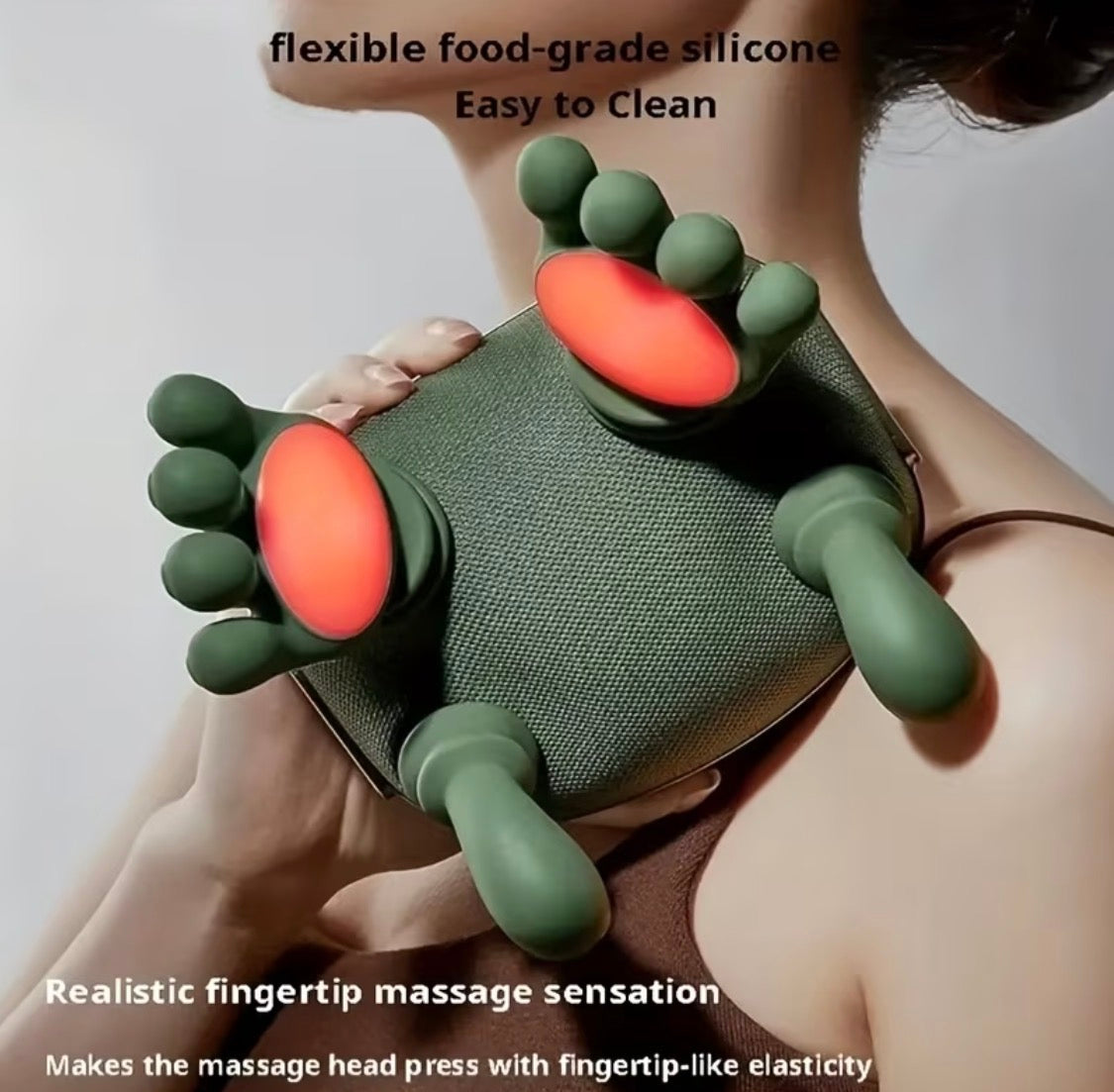 Neck Shoulder Massager with Heat Therapy 2 Speed Temperature Deep Tissue Relaxation.