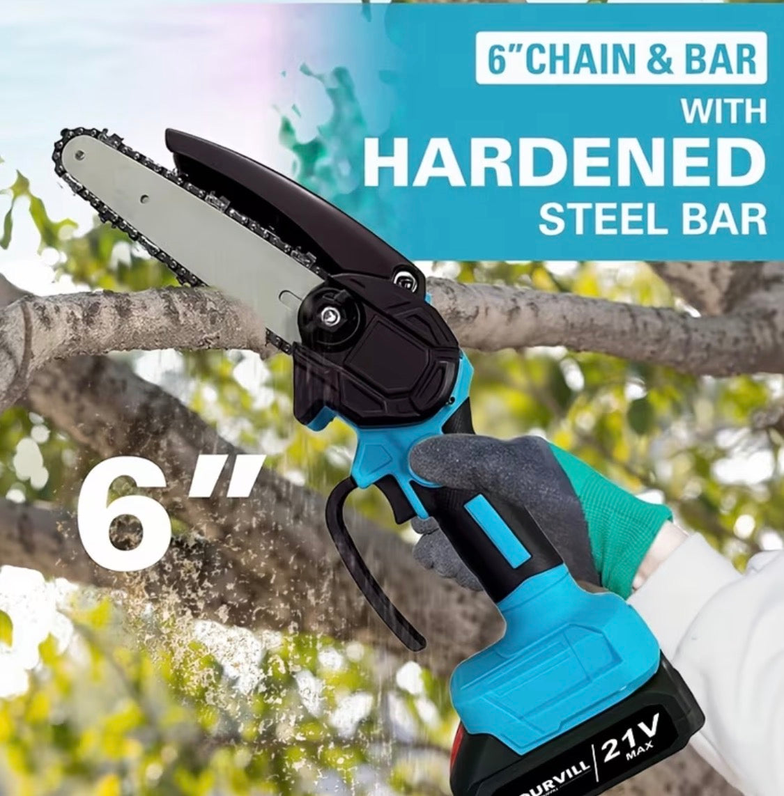 Portable Wireless 6-Inch Wireless Electric Saw with 2 Batteries Charger