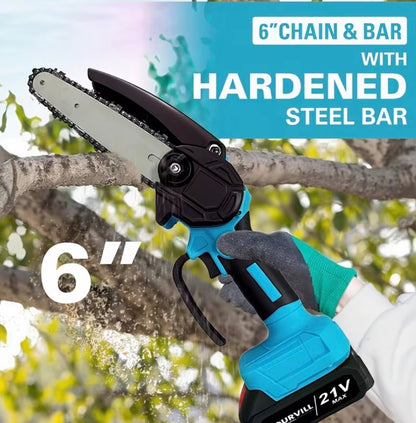 Portable Wireless 6-Inch Wireless Electric Saw with 2 Batteries Charger