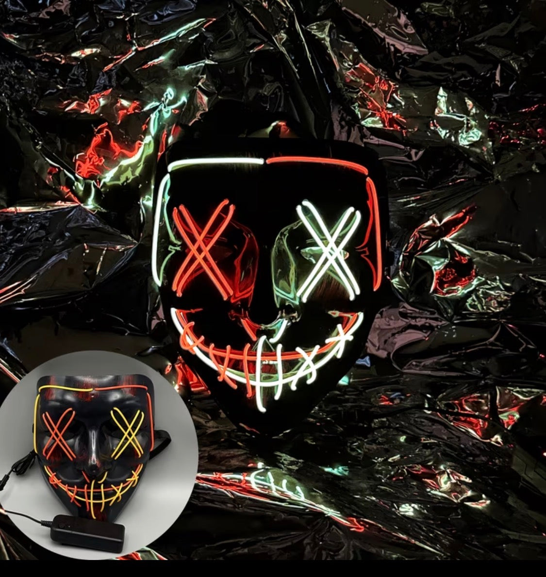 Light Up LED Purge Mask with 3 Lighting Modes