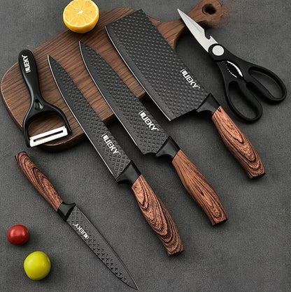 Professional 6-Piece Non-Stick Stainless Steel Kitchen Knife Set