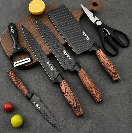 Professional 6-Piece Non-Stick Stainless Steel Kitchen Knife Set