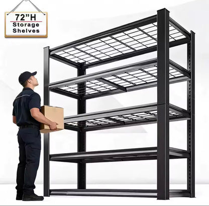 72" Adjustable Metal Double Layer Column Shelving, Commercial Grade Utility Rack for Warehouse, Basement, Kitchen