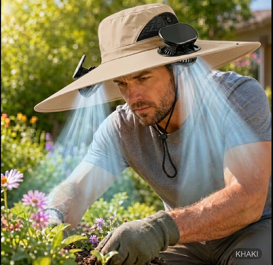 Solar Powered Fan Sun Hat | Ultimate Wide-Brim Outdoor Cooling Cap