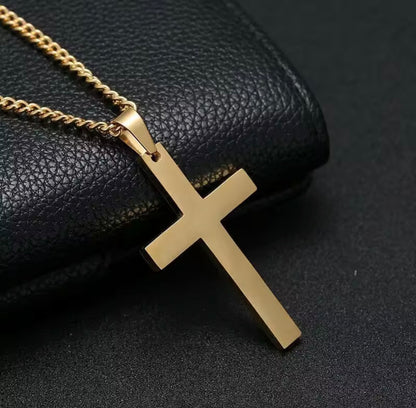Religion Christian Simple Necklace for Women and Men Cross Pendant Chain.