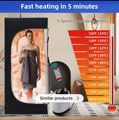 Portable Sauna Tent with 2.6L Steamer - Foldable Full-Body Steam Sauna