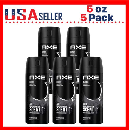 AXE Black Daily Fragrance Body Spray | Smooth Scent, 5.07 oz (5-Pack)