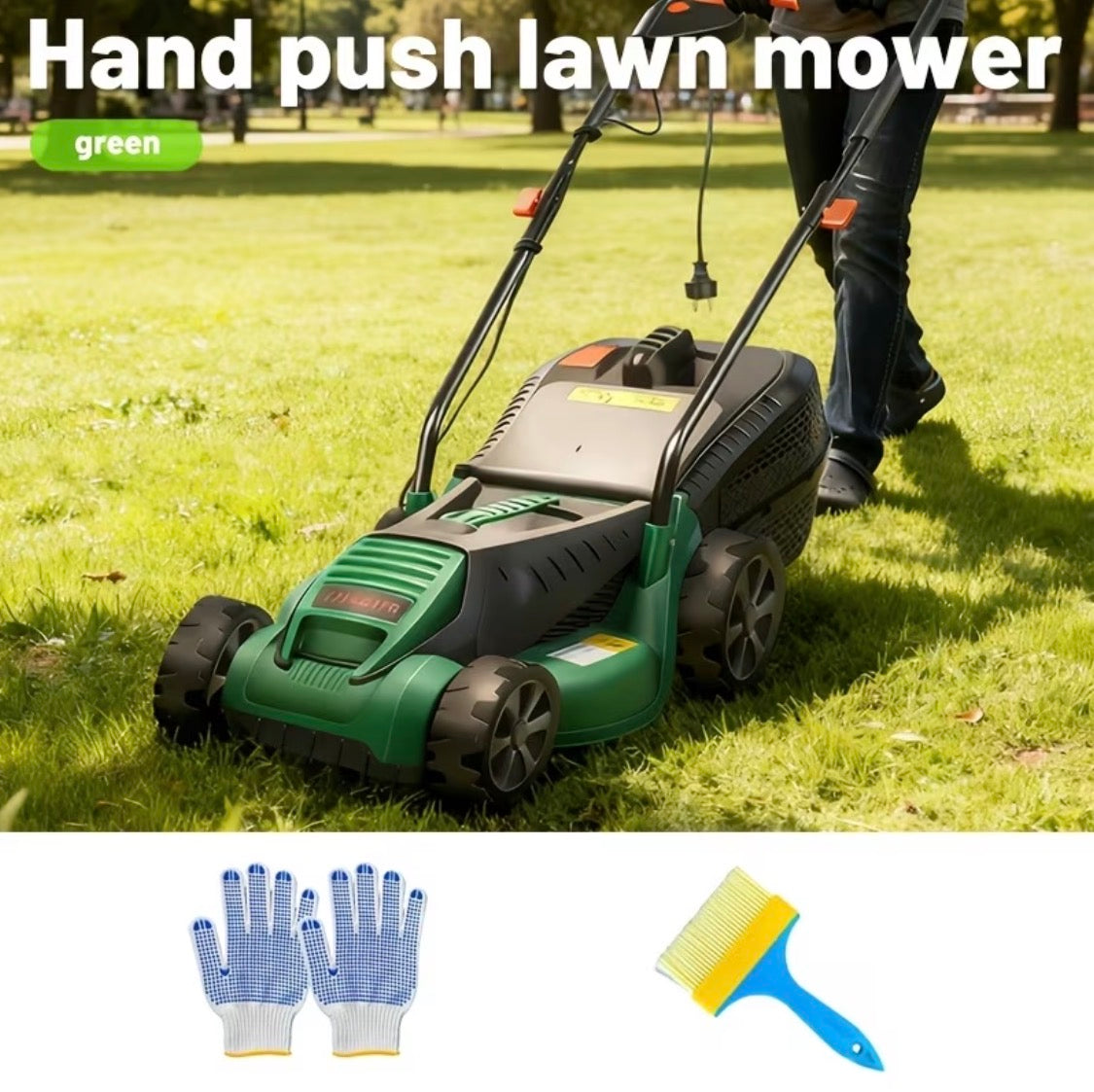 Corded Electric Lawn Mower, 3-Speed Height Adjustment 7.93gal Grass Box.