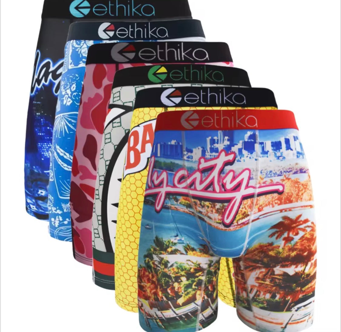 4 Random ETHIKA Men's Boxer Briefs.