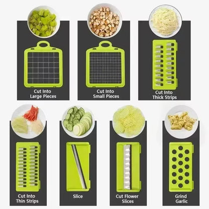 16 Piece in 1 Vegetable Multifunctional Kitchen Vegetable Slicer, Vegetable Grinder, Diced, Divided, Potato Grinder