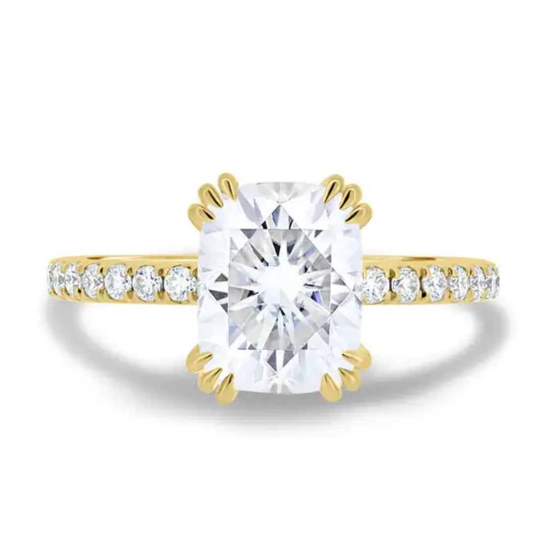 Solid 10K White/Yellow Gold Moissanite Diamond Ring.