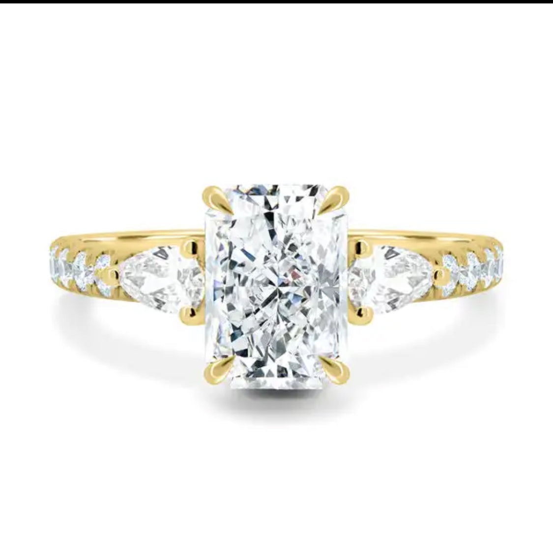 Solid 10K White/Yellow Gold Moissanite Diamond Ring.