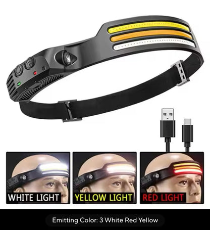 Rechargeable LED Sensor Headlamp - Waterproof Headlight