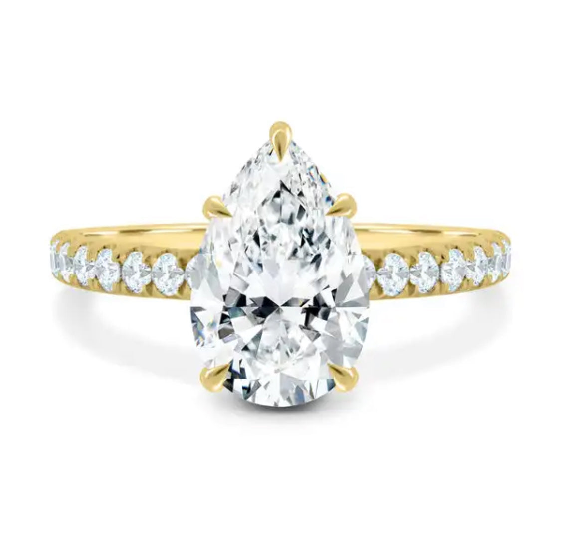 Solid 10K White/Yellow Gold Moissanite Diamond Ring.