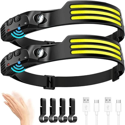 Rechargeable LED Sensor Headlamp - Waterproof Headlight