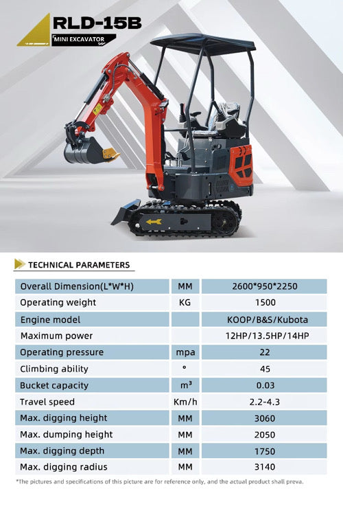 Brand New Excavator RLD-15B