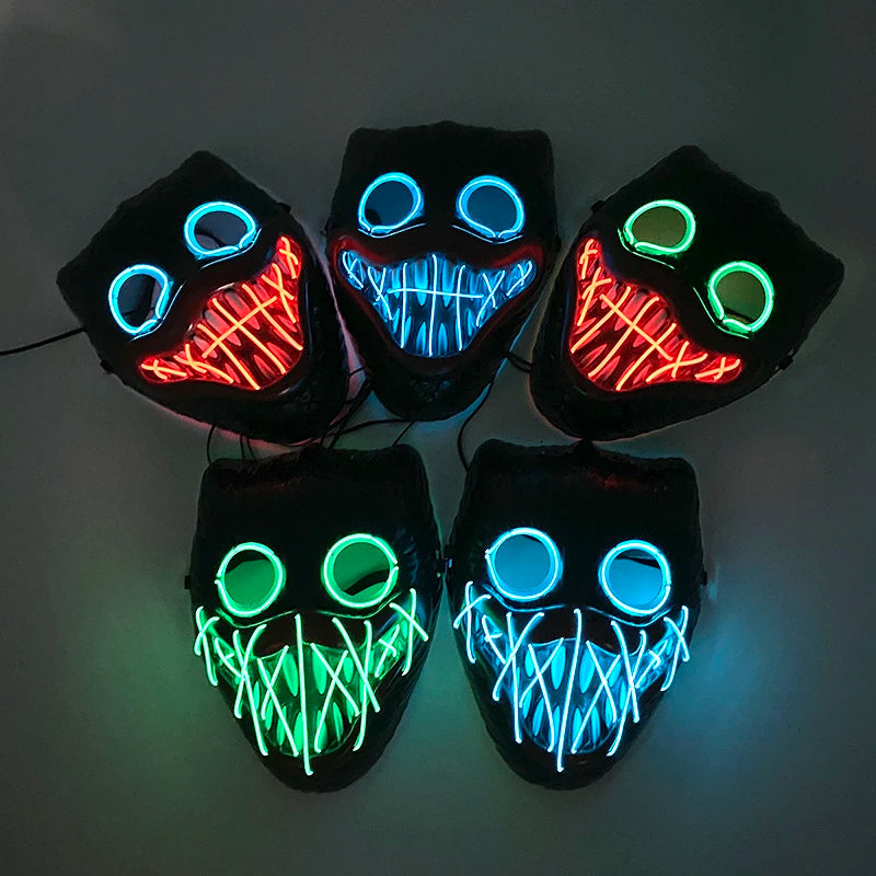 Luminous LED Neon Light Mask, Cosplay Mask, Halloween Masquerade Party Props, Glowing in Dark