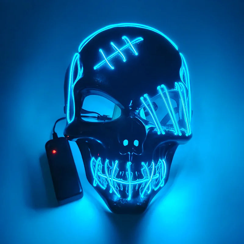 Halloween Scary Skull Mask LED Light