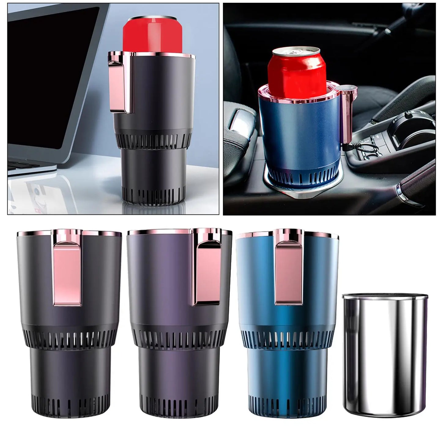 Electric Cold and Warmer Cooler Beverage Mug LED Temperature Display