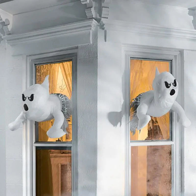 Halloween Ghosts Crashing Through Home Window Decor Cosplay Props Decorations