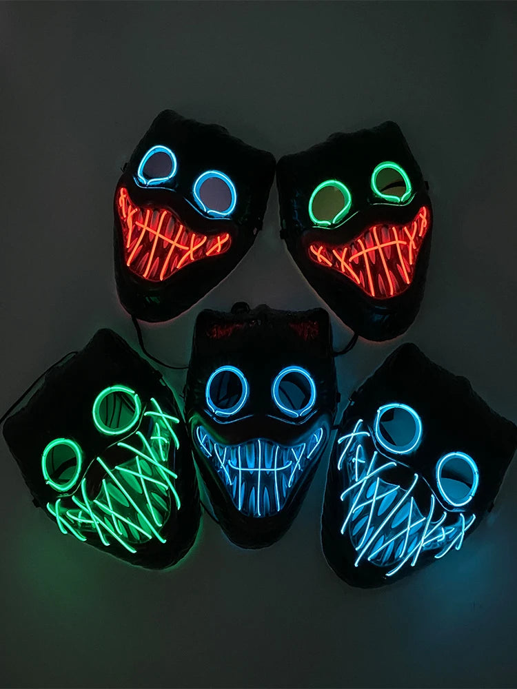 Luminous LED Neon Light Mask, Cosplay Mask, Halloween Masquerade Party Props, Glowing in Dark