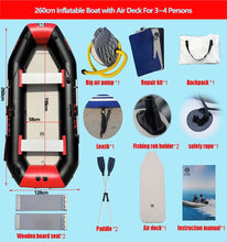 Load image into Gallery viewer, Thicken PVC Fishing Boat with Air Deck Bottom for 1-6 Persons Fishing Kayak Canoe Raft
