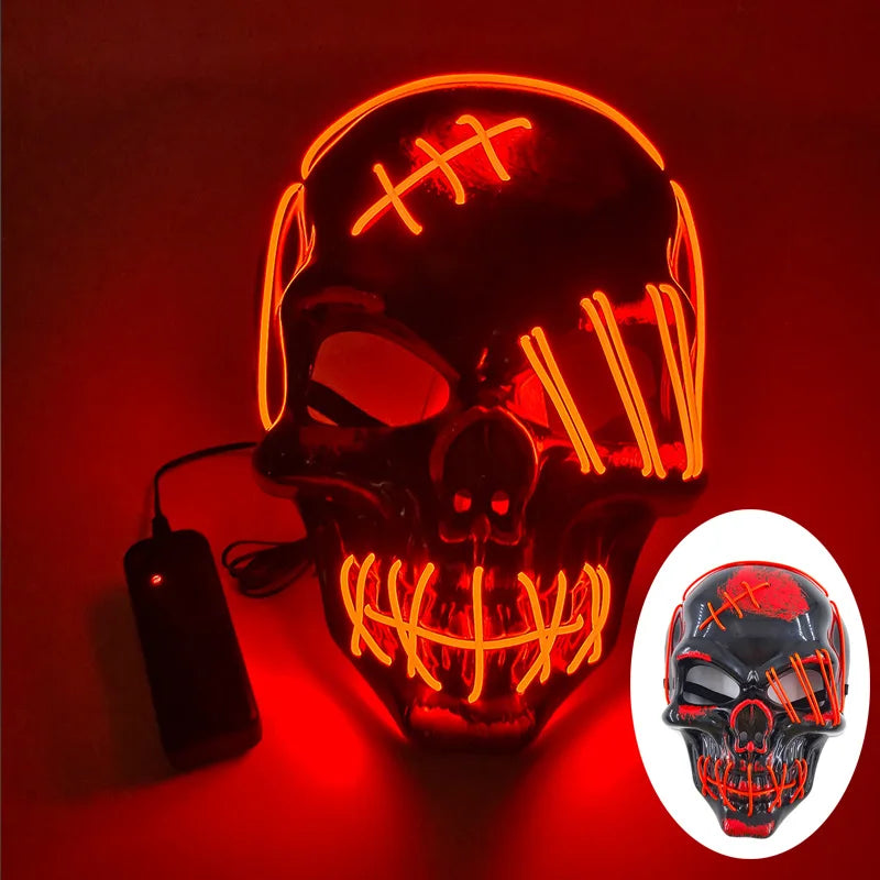 Halloween Scary Skull Mask LED Light