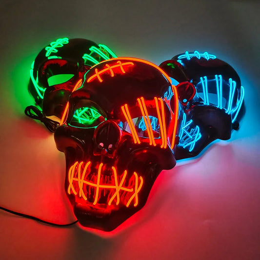 Halloween Scary Skull Mask LED Light