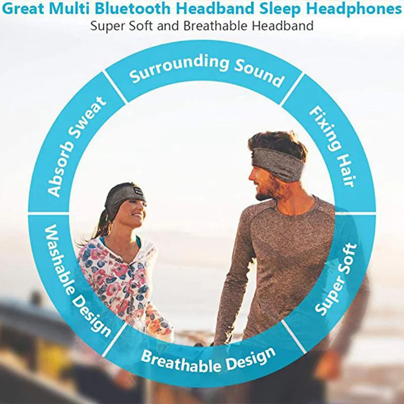 Wireless Bluetooth Headphones Sleep Eye Mask Headset Soft Elastic Comfortable Sports Headband