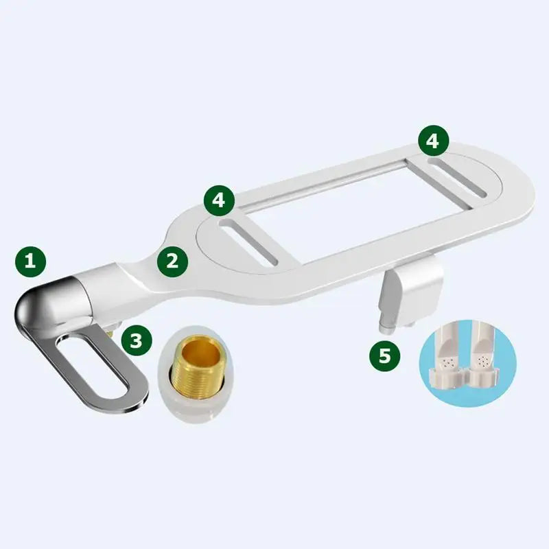 Bidet Toilet Seat Attachment Self-Cleaning Duals Nozzle Water Pressure Control  Ass Wash Sprayer.