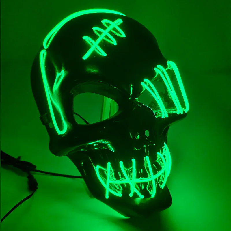 Halloween Scary Skull Mask LED Light