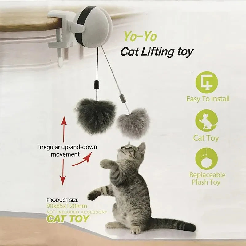 Electronic Motion Cat Toy YoYo Lifting Ball Electric Flutter Interactive Cat Teaser Toy Rotating Interactive Puzzle Pet Toy
