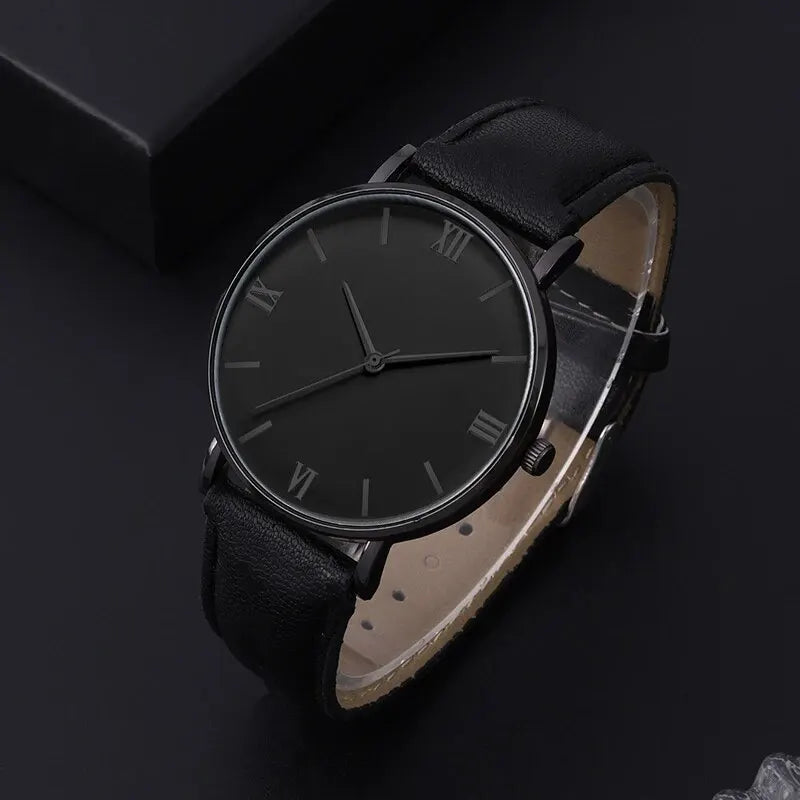 Mens Quartz Simple Luxury Black Watch
