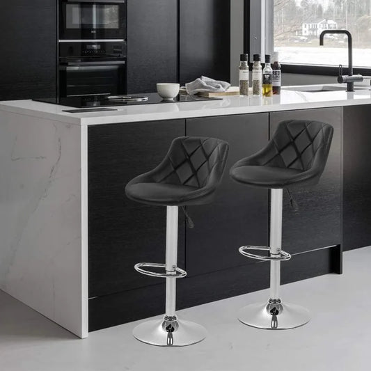 Set of 2 Adjustable Swivel Barstools