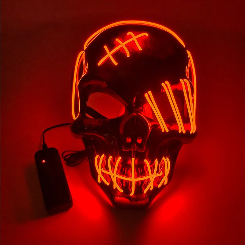 Halloween Scary Skull Mask LED Light